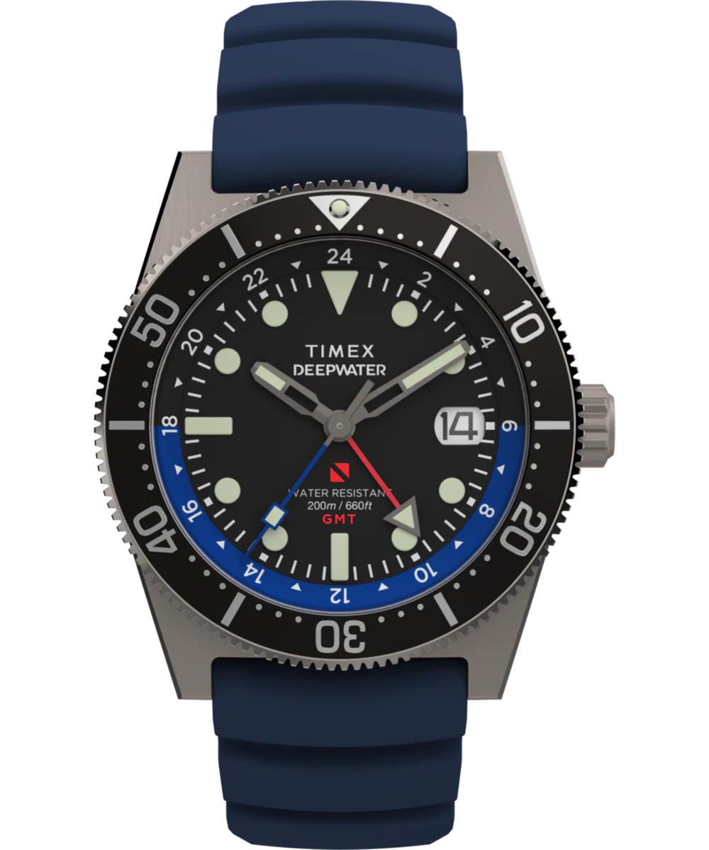 Deepwater Reef 200 GMT 41mm Synthetic Rubber Strap Watch