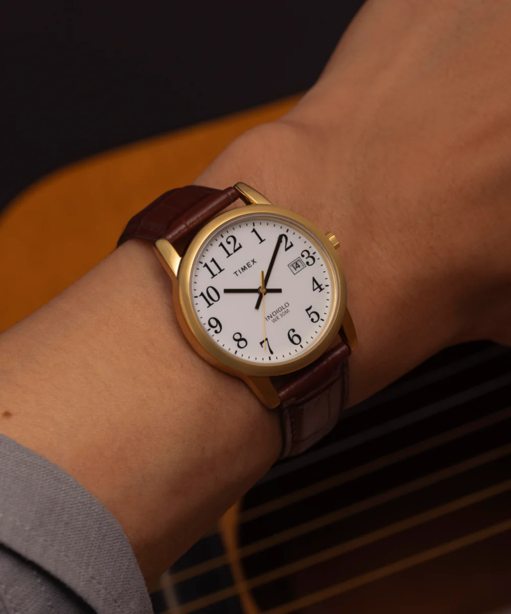 Easy Reader® 35mm Leather Strap Watch  - Image 2