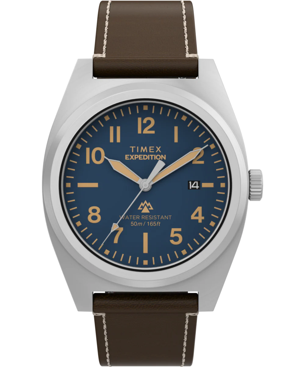 Expedition® Capstone 39mm Eco-Friendly Leather Strap Watch