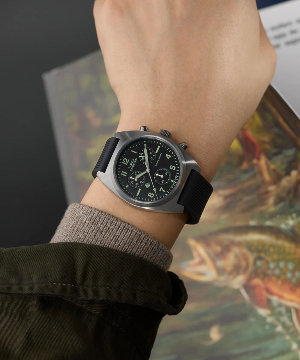 Expedition® Capstone Chronograph 41mm Silicone Strap Watch - Image 2