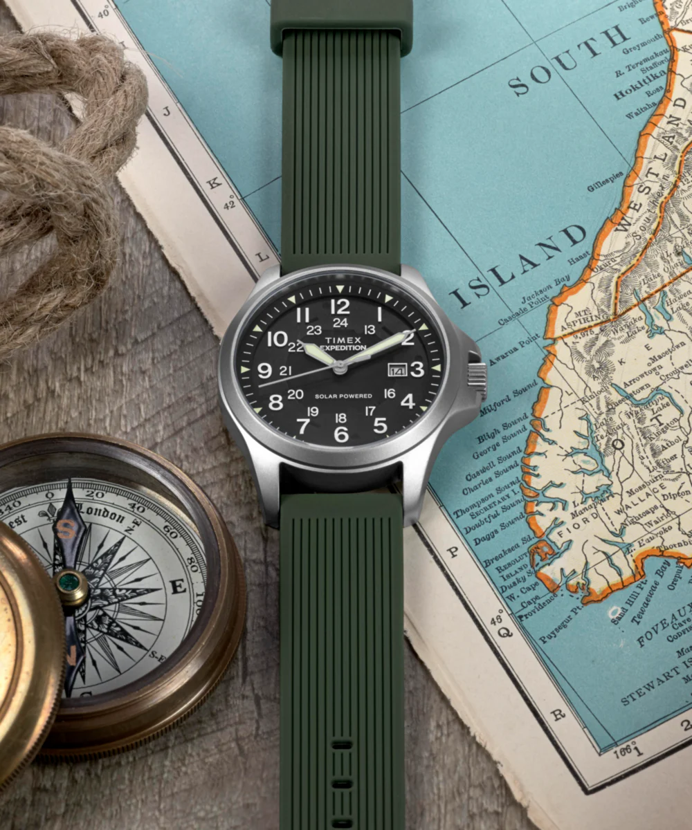Expedition® Field Post Solar 41mm Silicone Strap Watch - Image 6