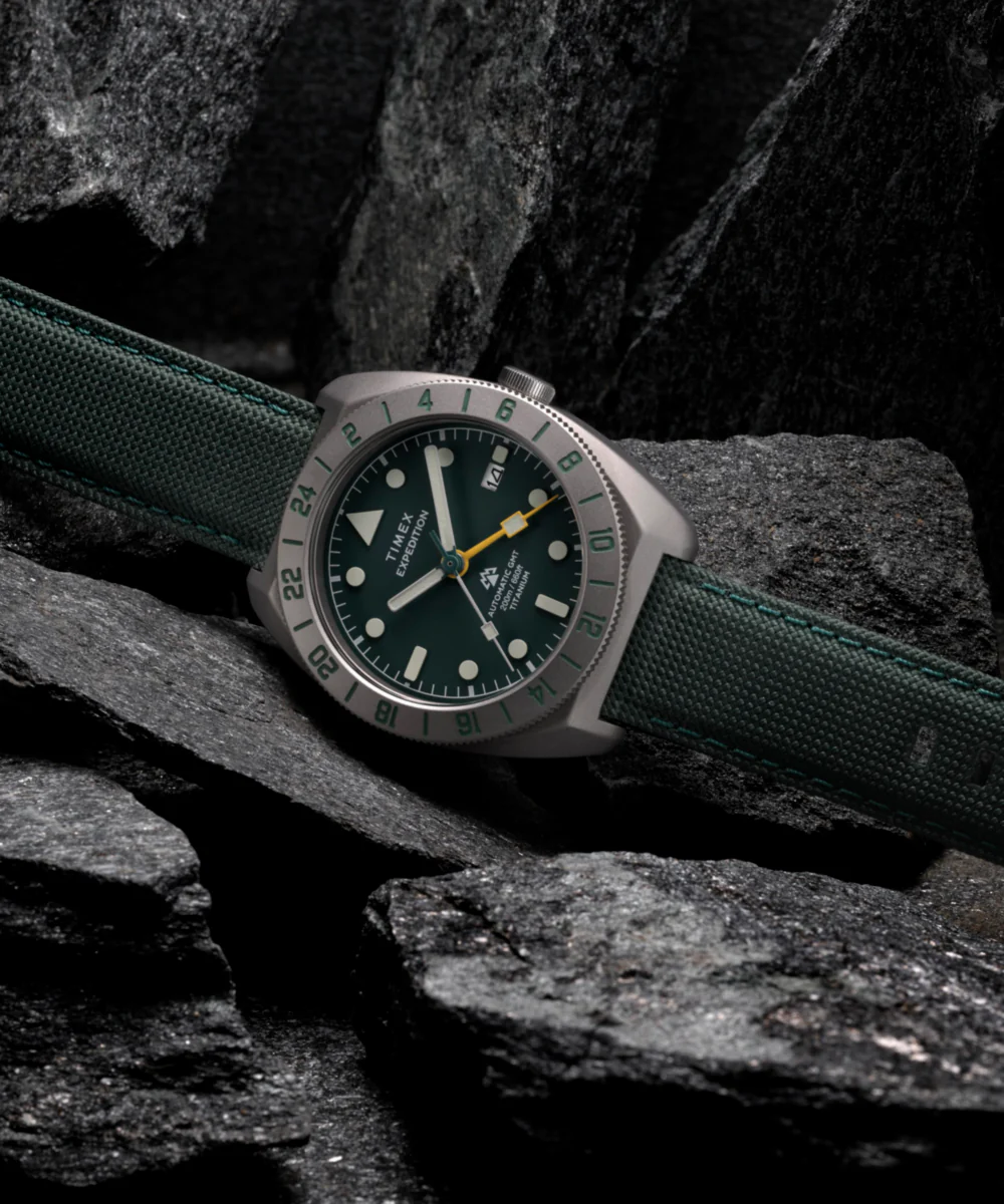 Expedition® Pioneer Titanium Automatic GMT 41mm Fabric Strap Watch - Image 7