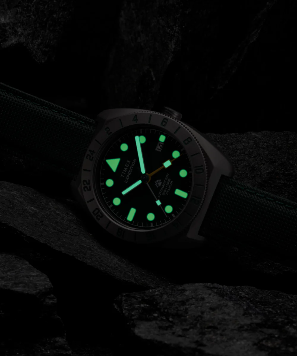 Expedition® Pioneer Titanium Automatic GMT 41mm Fabric Strap Watch - Image 9