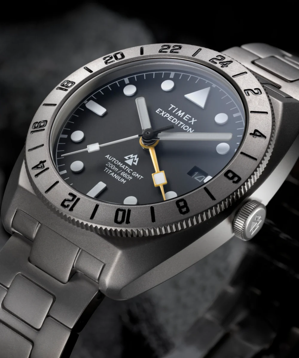 Expedition® Pioneer Titanium Automatic GMT 41mm Titanium Bracelet Watch - Image 8