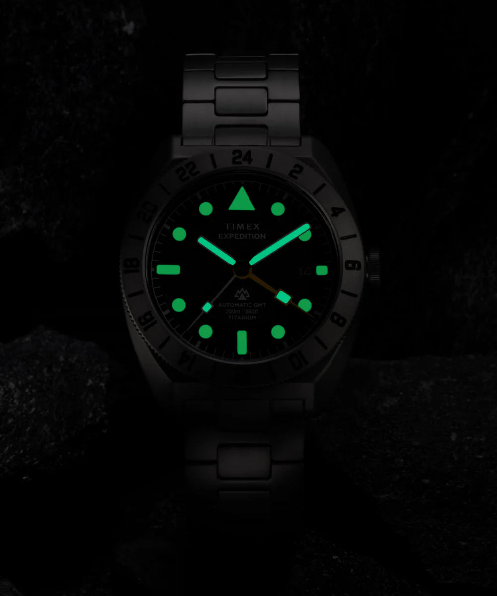 Expedition® Pioneer Titanium Automatic GMT 41mm Titanium Bracelet Watch - Image 9