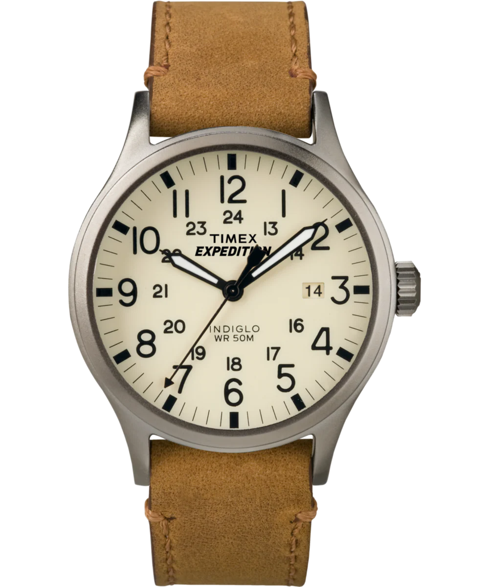 Expedition Scout 40mm Leather Strap Watch