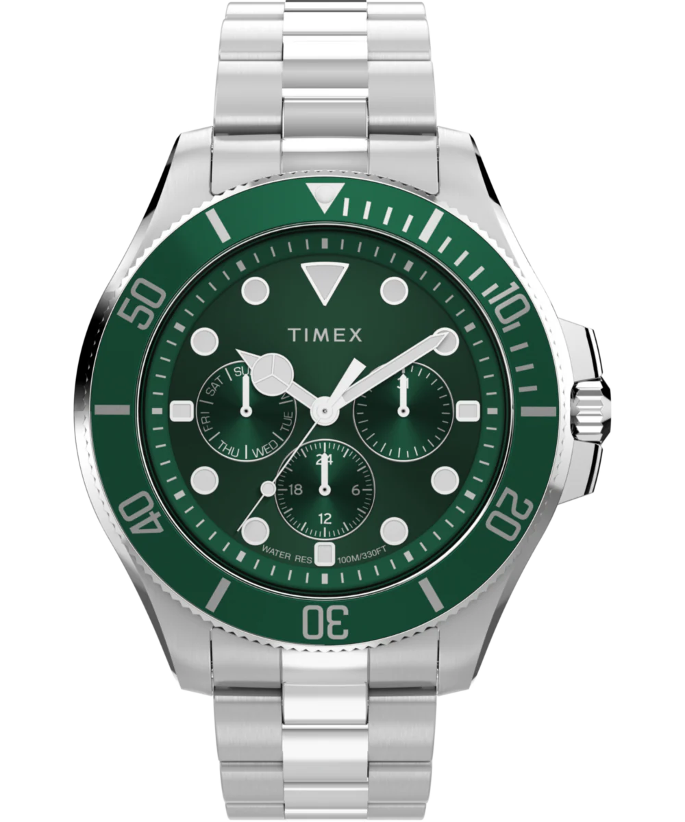 Harborside Coast Multifunction 43mm Stainless Steel Bracelet Watch
