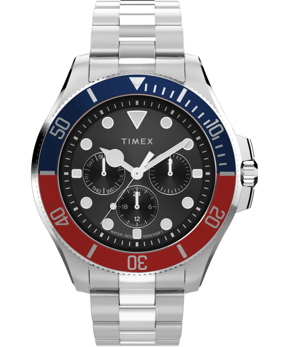 Harborside Coast Multifunction 43mm Stainless Steel Bracelet Watch