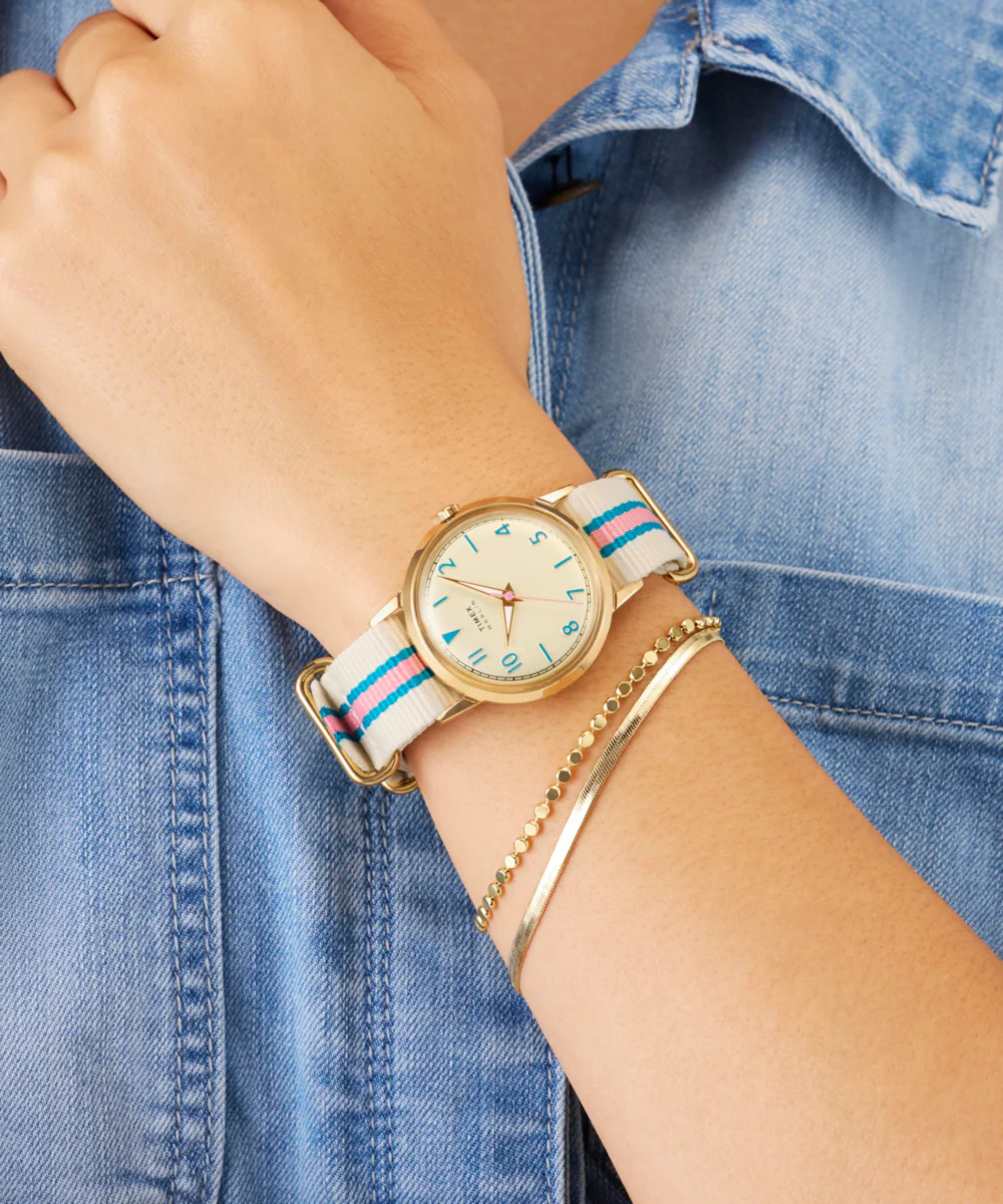 Marlin® 34mm Fabric Strap Watch - Image 2