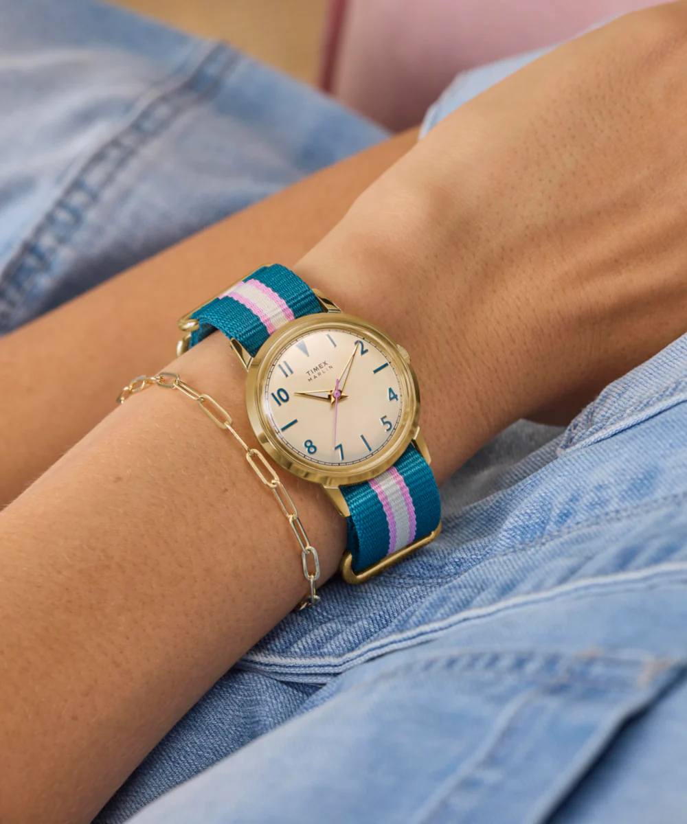 Marlin® 34mm Fabric Strap Watch - Image 2