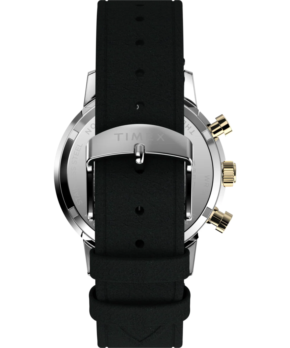 Marlin® Chronograph Tachymeter 40mm Leather Strap Watch - Image 4