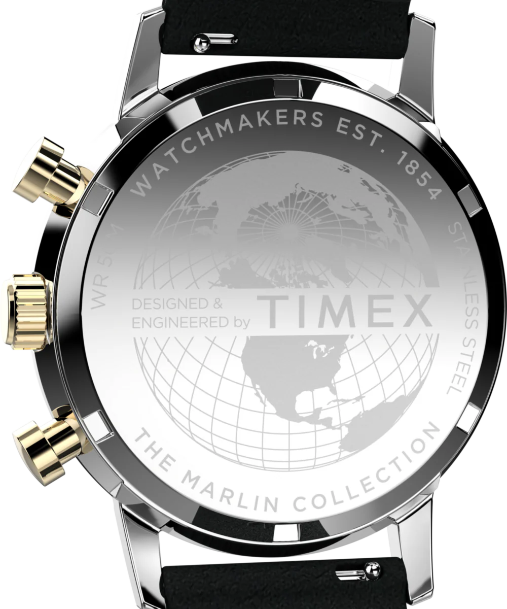 Marlin® Chronograph Tachymeter 40mm Leather Strap Watch - Image 5