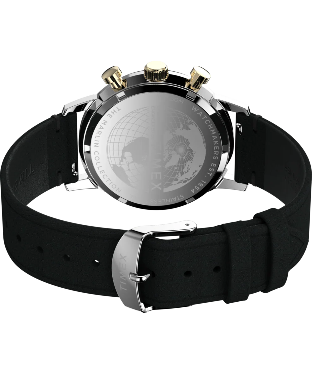 Marlin® Chronograph Tachymeter 40mm Leather Strap Watch - Image 6