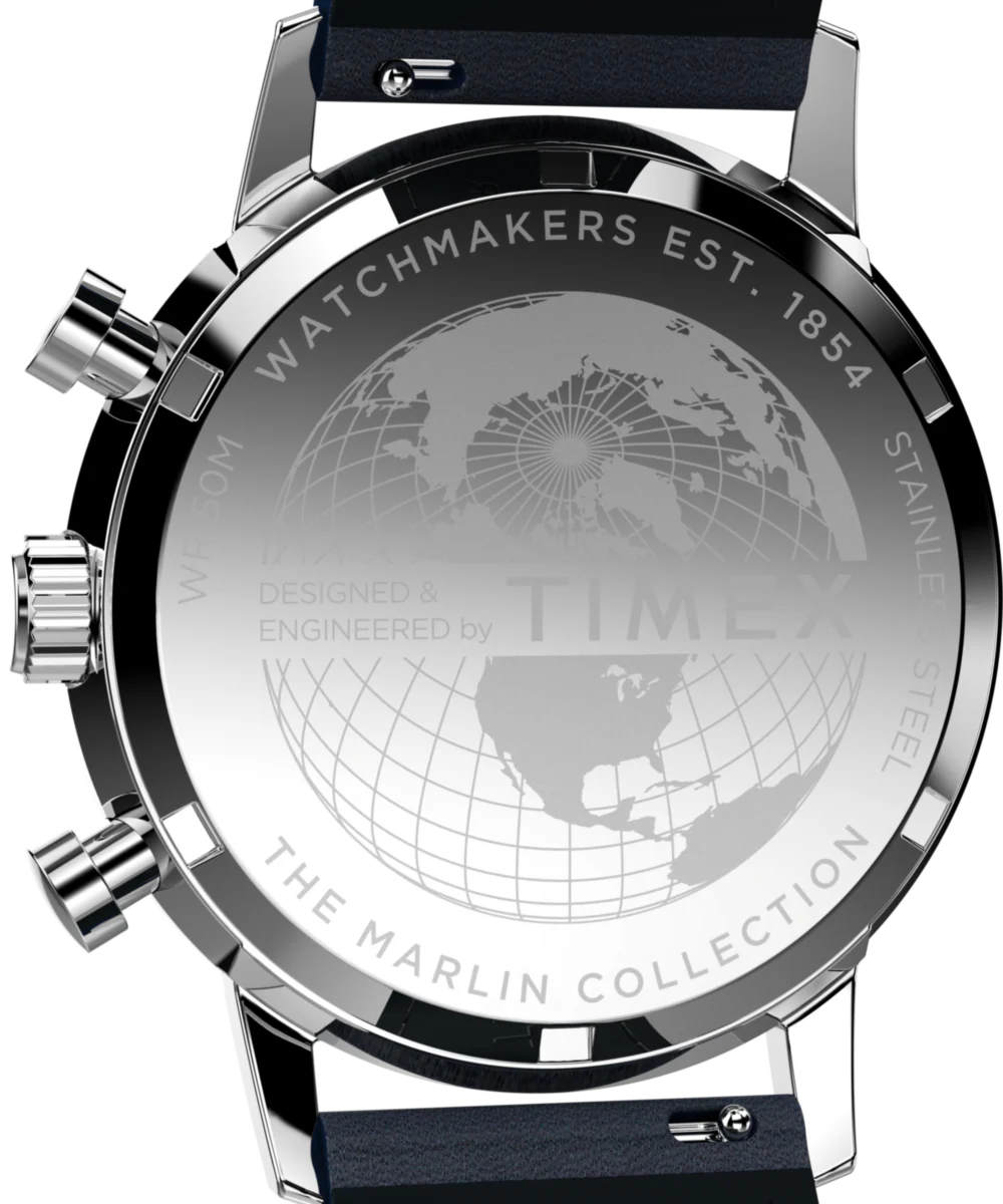 Marlin® Chronograph Tachymeter 40mm Leather Strap Watch - Image 7
