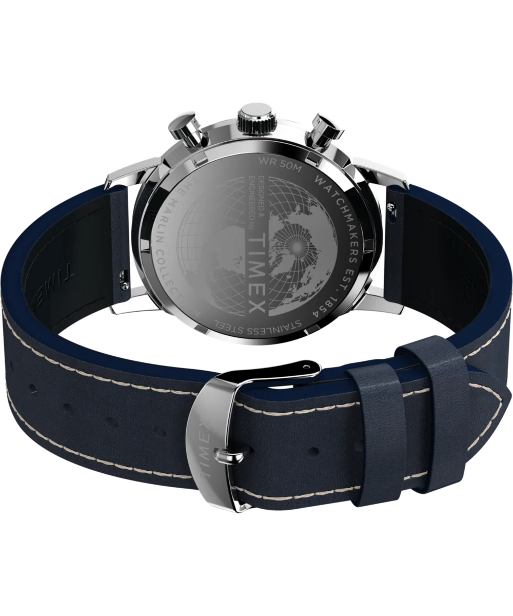 Marlin® Chronograph Tachymeter 40mm Leather Strap Watch - Image 8
