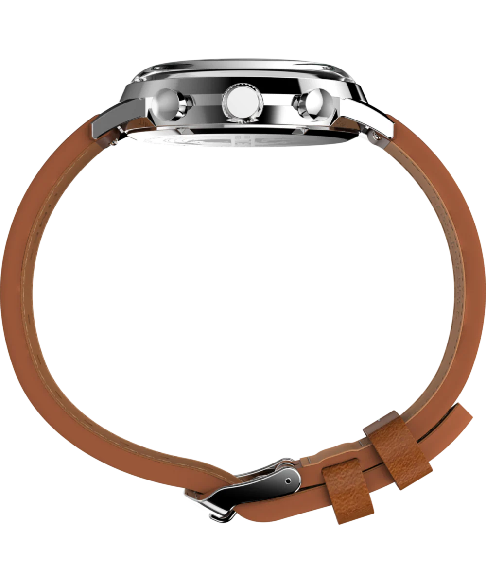 Marlin® Chronograph Tachymeter 40mm Leather Strap Watch - Image 3