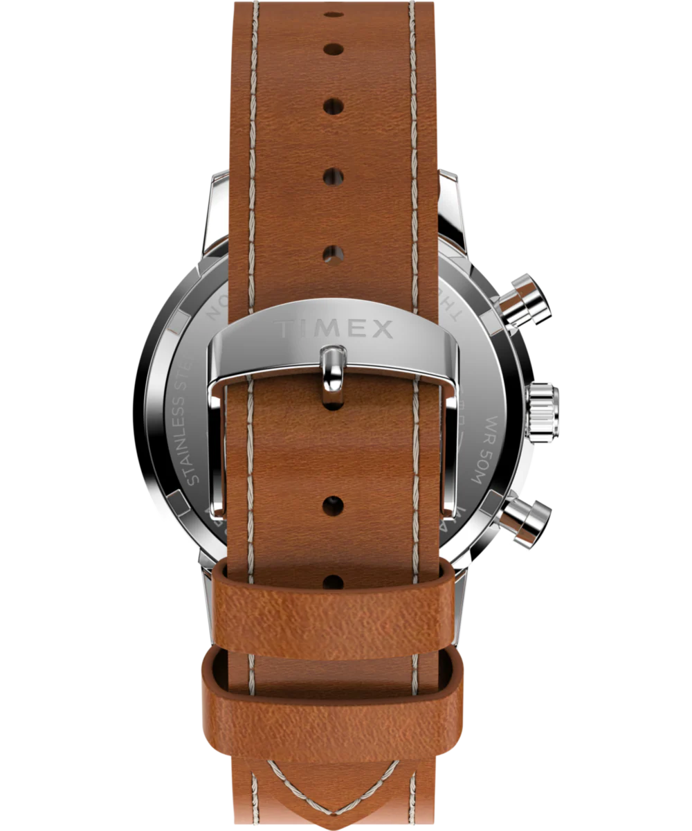 Marlin® Chronograph Tachymeter 40mm Leather Strap Watch - Image 4