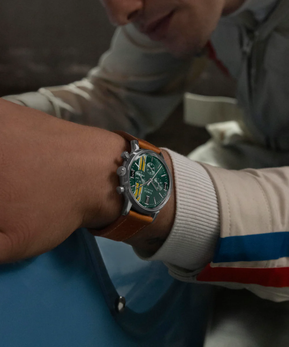 Marlin® Chronograph Tachymeter 40mm Leather Strap Watch - Image 8
