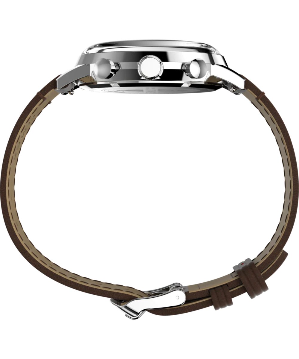 Marlin® Chronograph Tachymeter 40mm Leather Strap Watch - Image 3