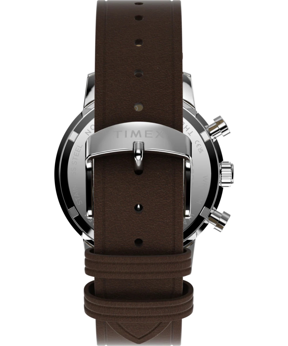 Marlin® Chronograph Tachymeter 40mm Leather Strap Watch - Image 4