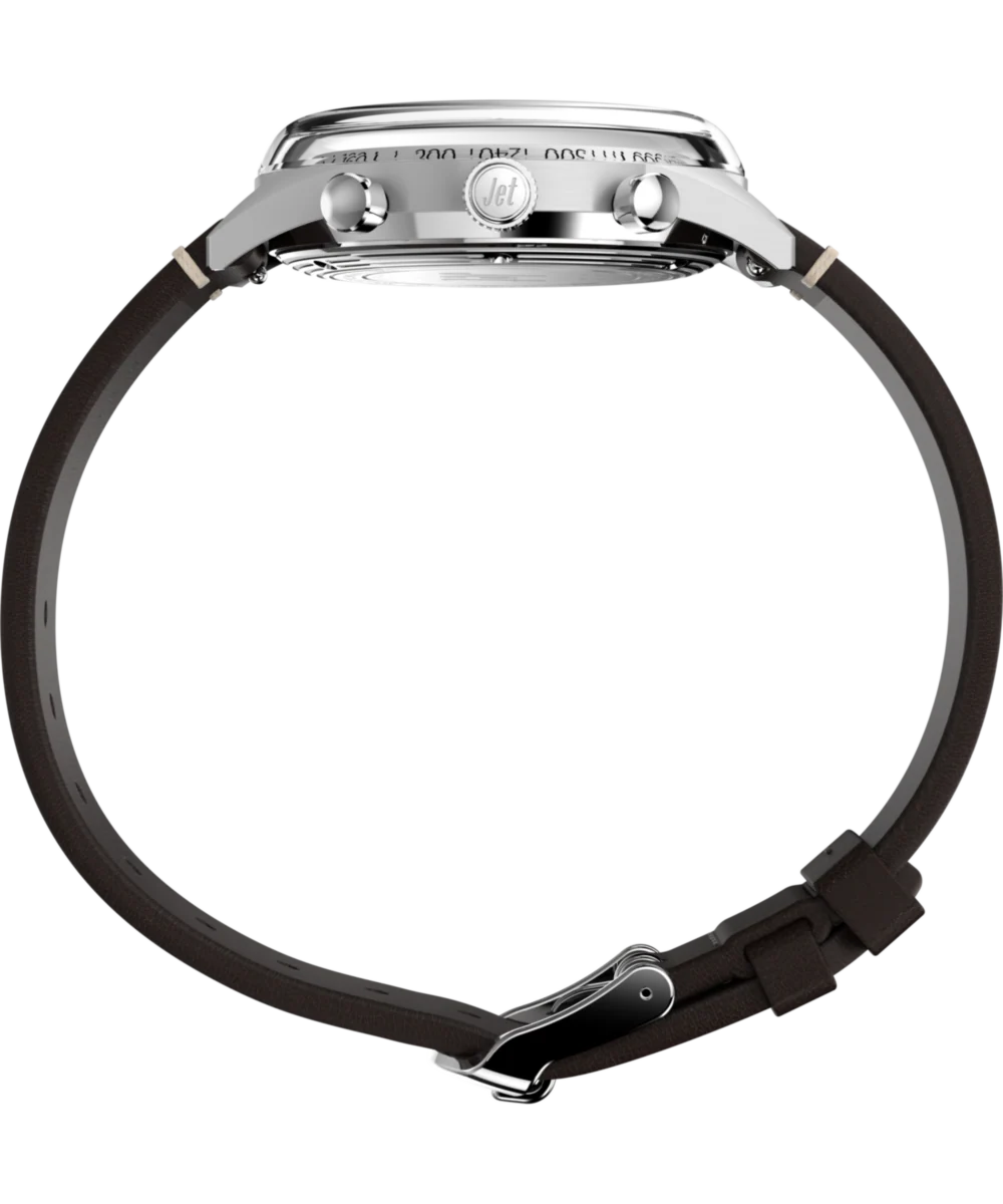 Marlin® Jet Quartz Chronograph 40mm Leather Strap Watch - Image 3