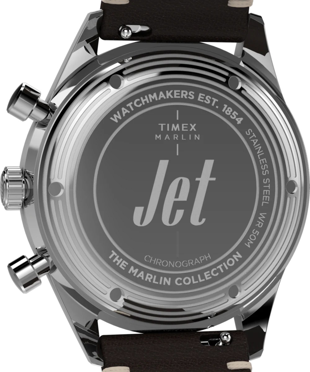 Marlin® Jet Quartz Chronograph 40mm Leather Strap Watch - Image 5