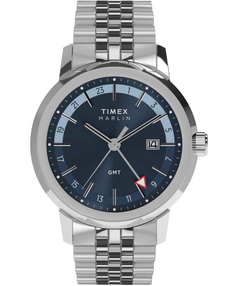 Marlin® Quartz GMT 40mm Stainless Steel Bracelet Watch