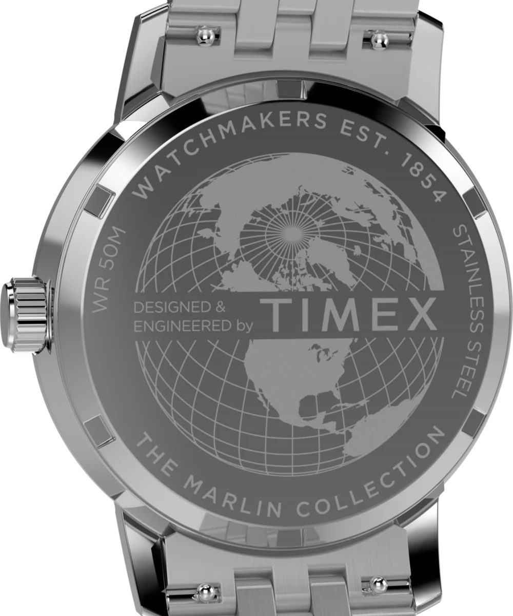 Marlin® Quartz GMT 40mm Stainless Steel Bracelet Watch - Image 4