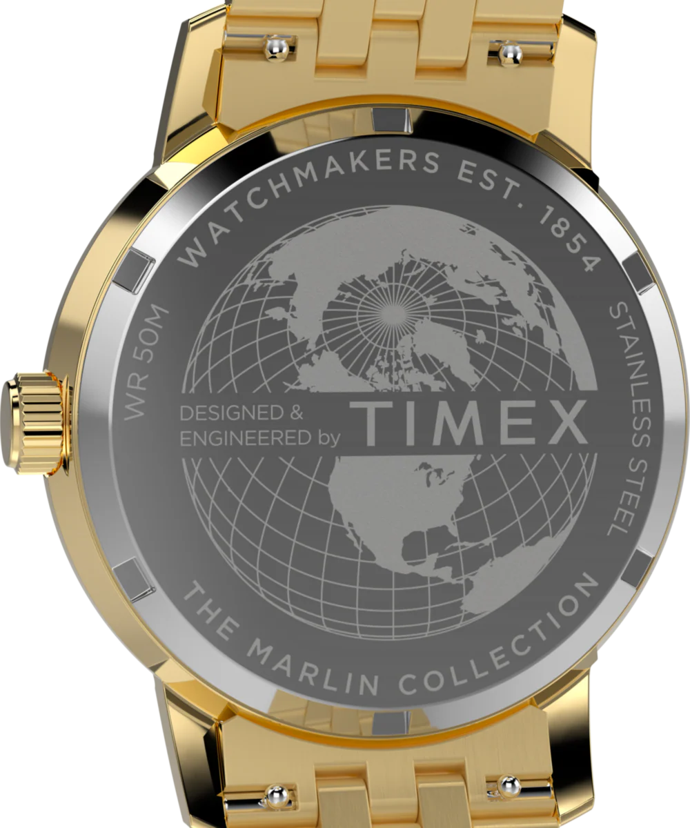 Marlin® Quartz GMT 40mm Stainless Steel Bracelet Watch - Image 4