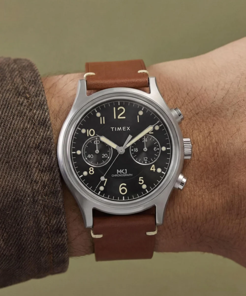 MK1 Chronograph 40mm Leather Strap Watch - Image 2