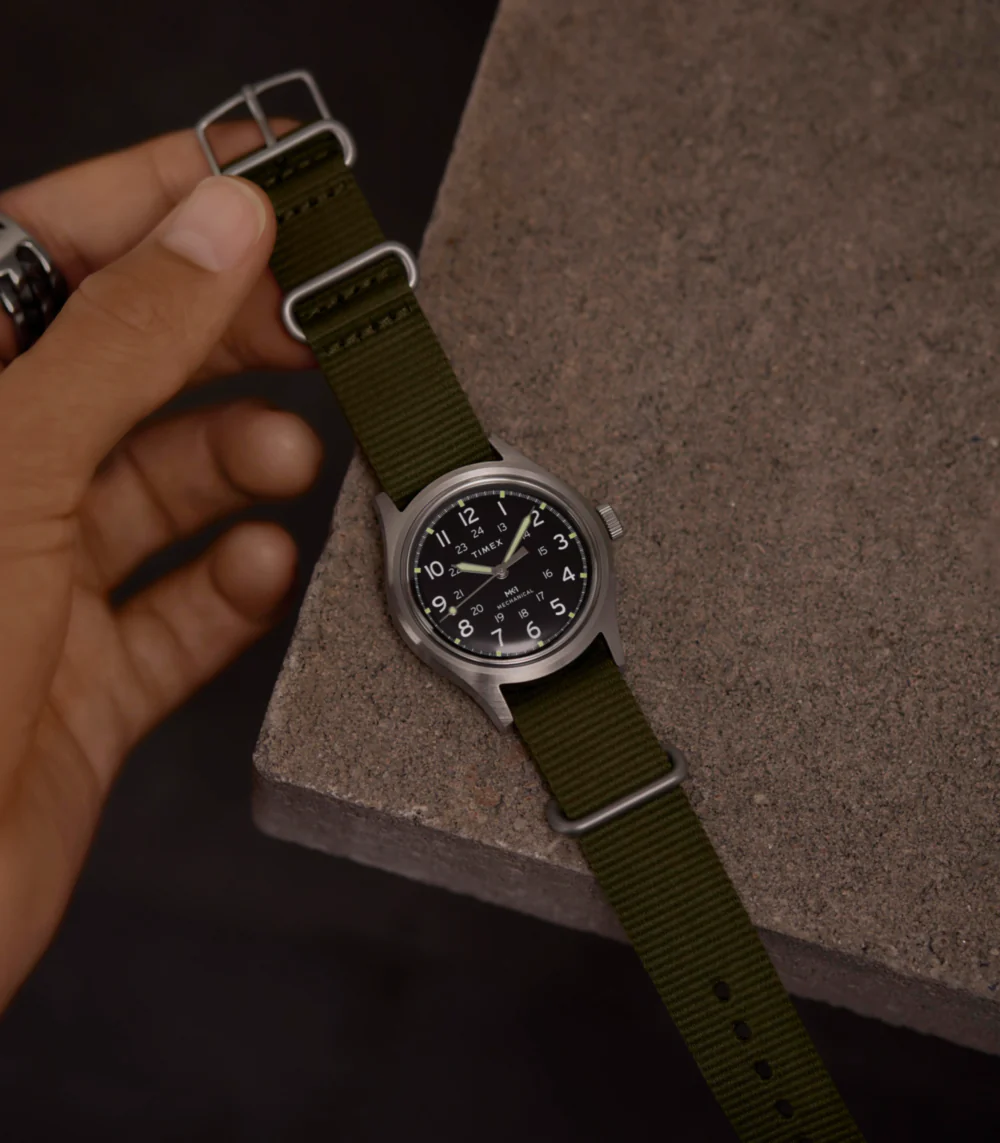 MK1® Hand-Wound 36mm Fabric Strap Watch - Image 3