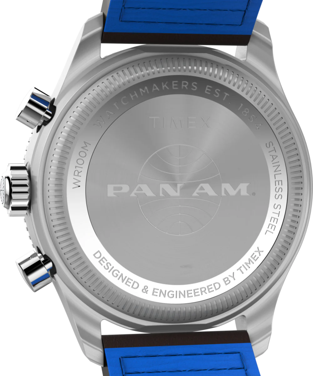 Pan Am® x Timex Fly-Back Chronograph 43mm Leather Strap Watch - Image 4
