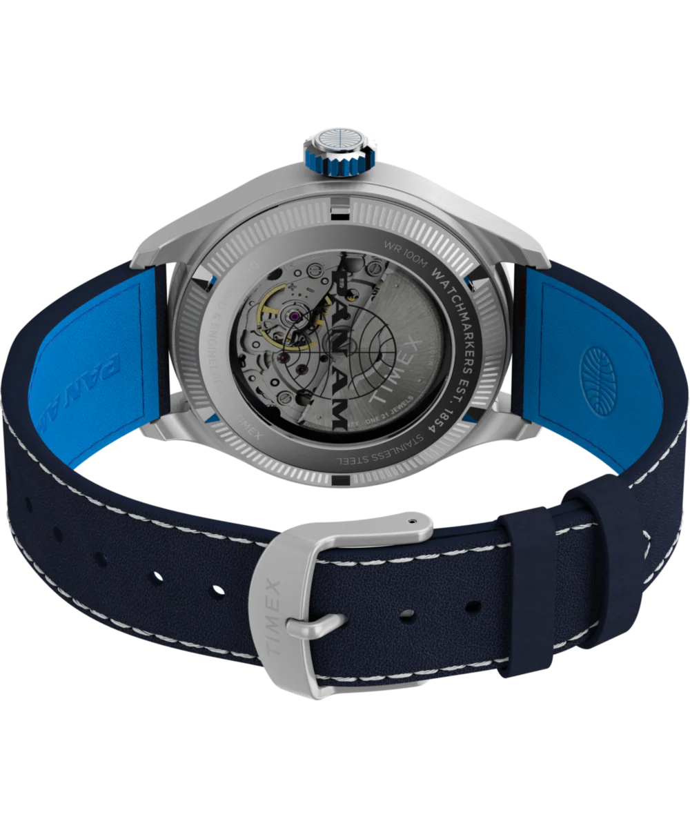Pan Am® x Timex Waterbury Automatic Ace 41mm Leather Strap Watch - Image 6