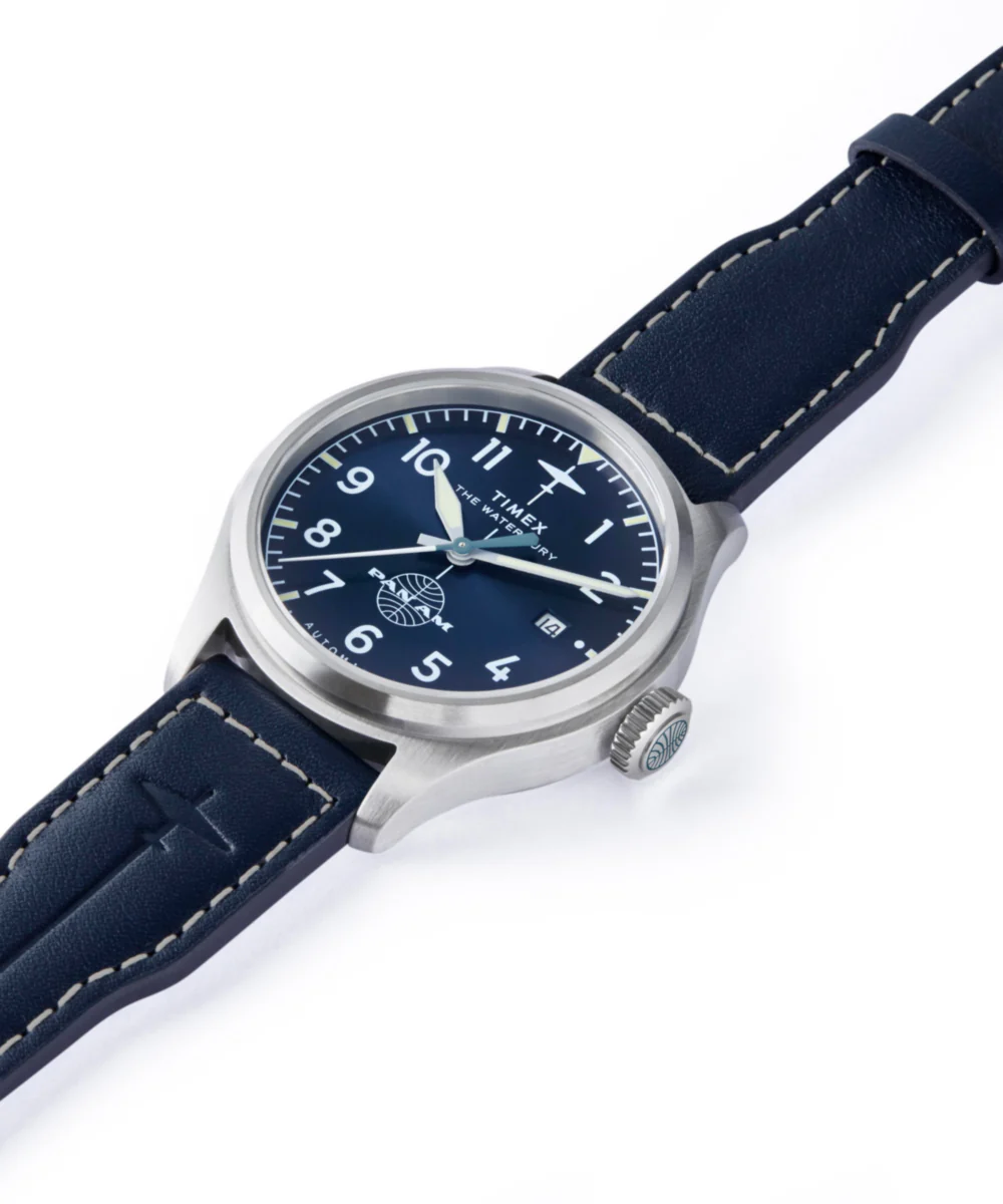 Pan Am® x Timex Waterbury Automatic Ace 41mm Leather Strap Watch - Image 7