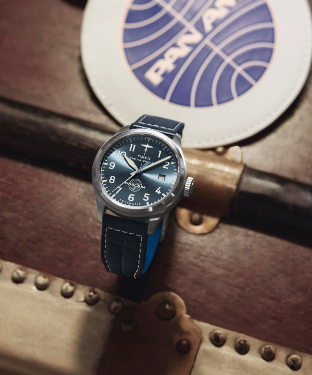 Pan Am® x Timex Waterbury Automatic Ace 41mm Leather Strap Watch - Image 9