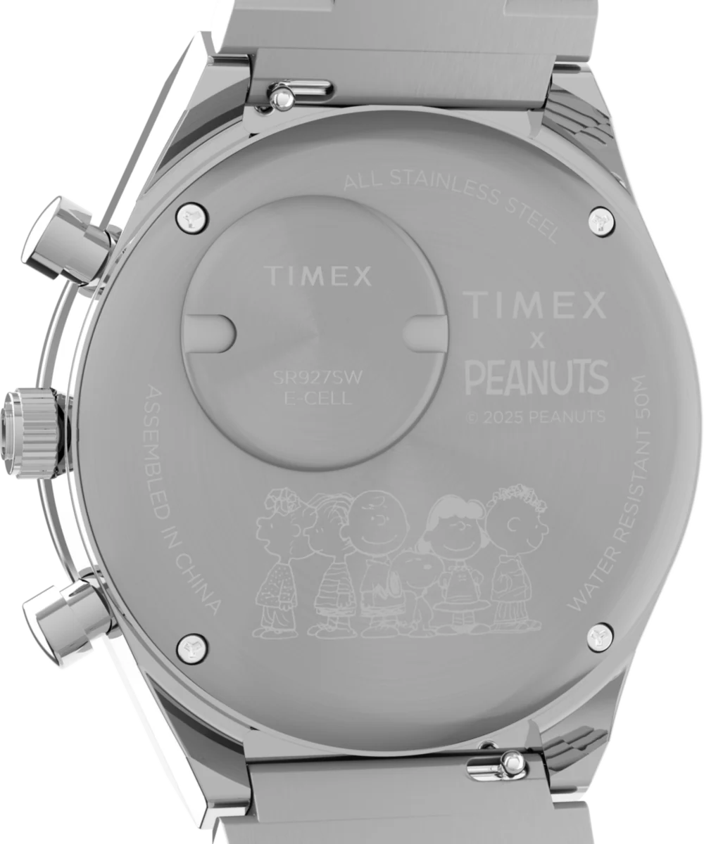 Peanuts® x Q Timex Chronograph 40mm Stainless Steel Bracelet Watch - Image 5