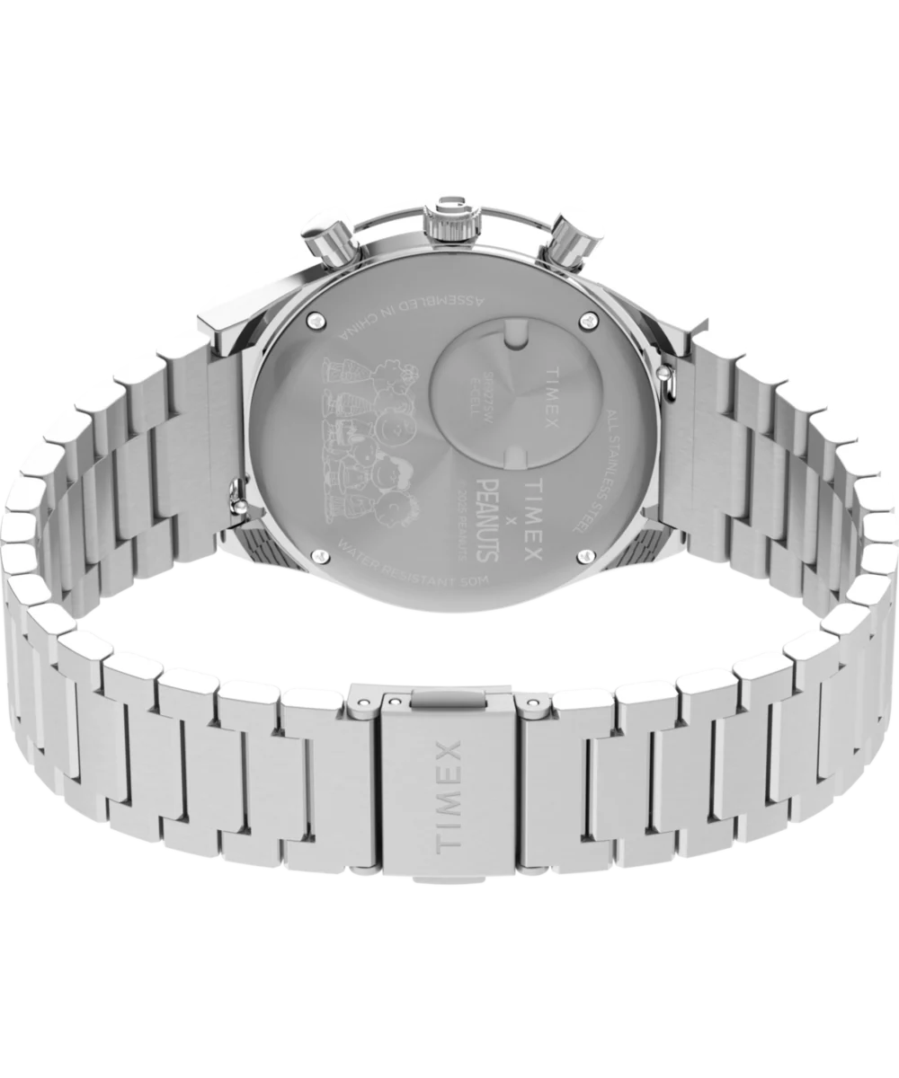Peanuts® x Q Timex Chronograph 40mm Stainless Steel Bracelet Watch - Image 6