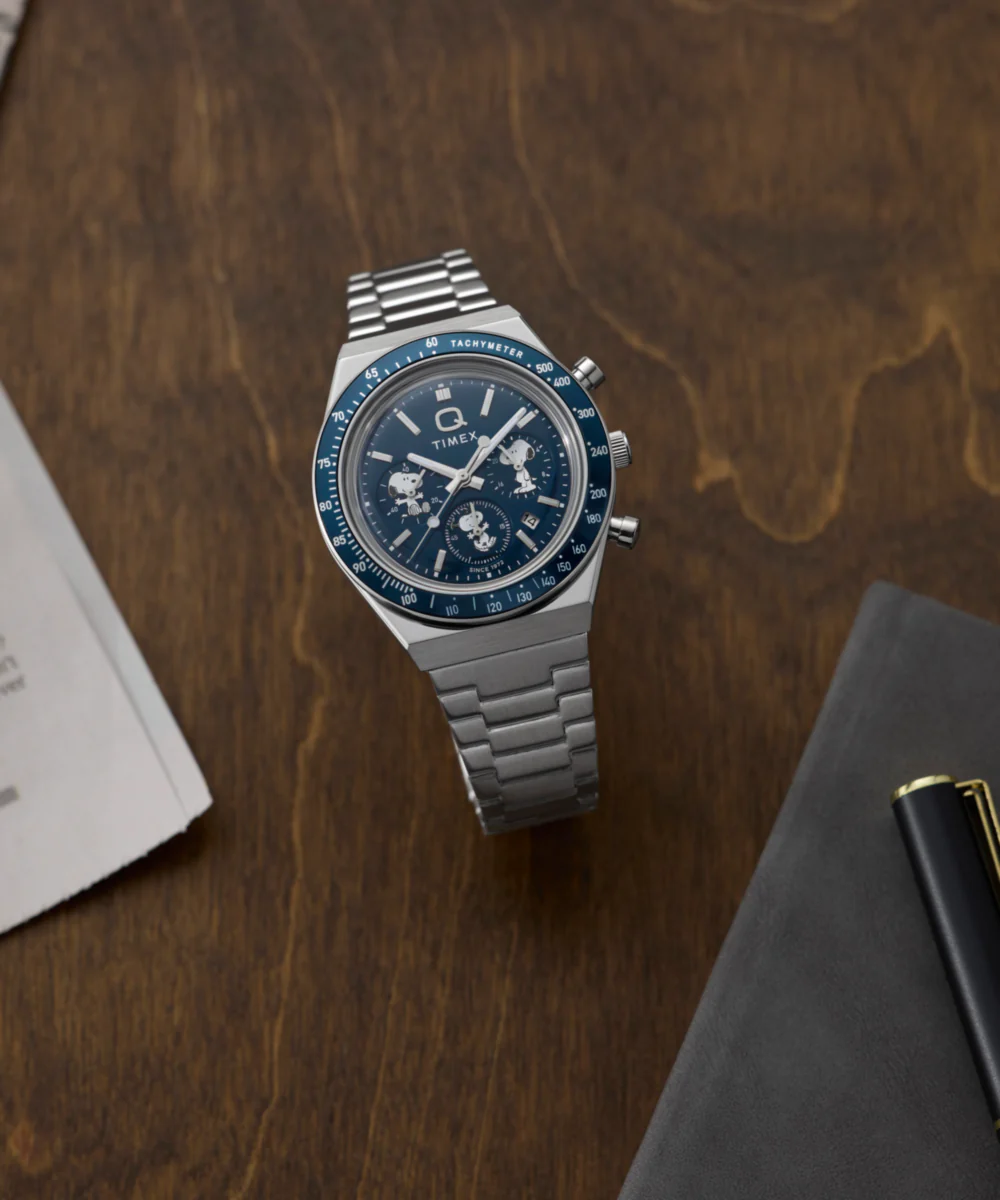 Peanuts® x Q Timex Chronograph 40mm Stainless Steel Bracelet Watch - Image 7