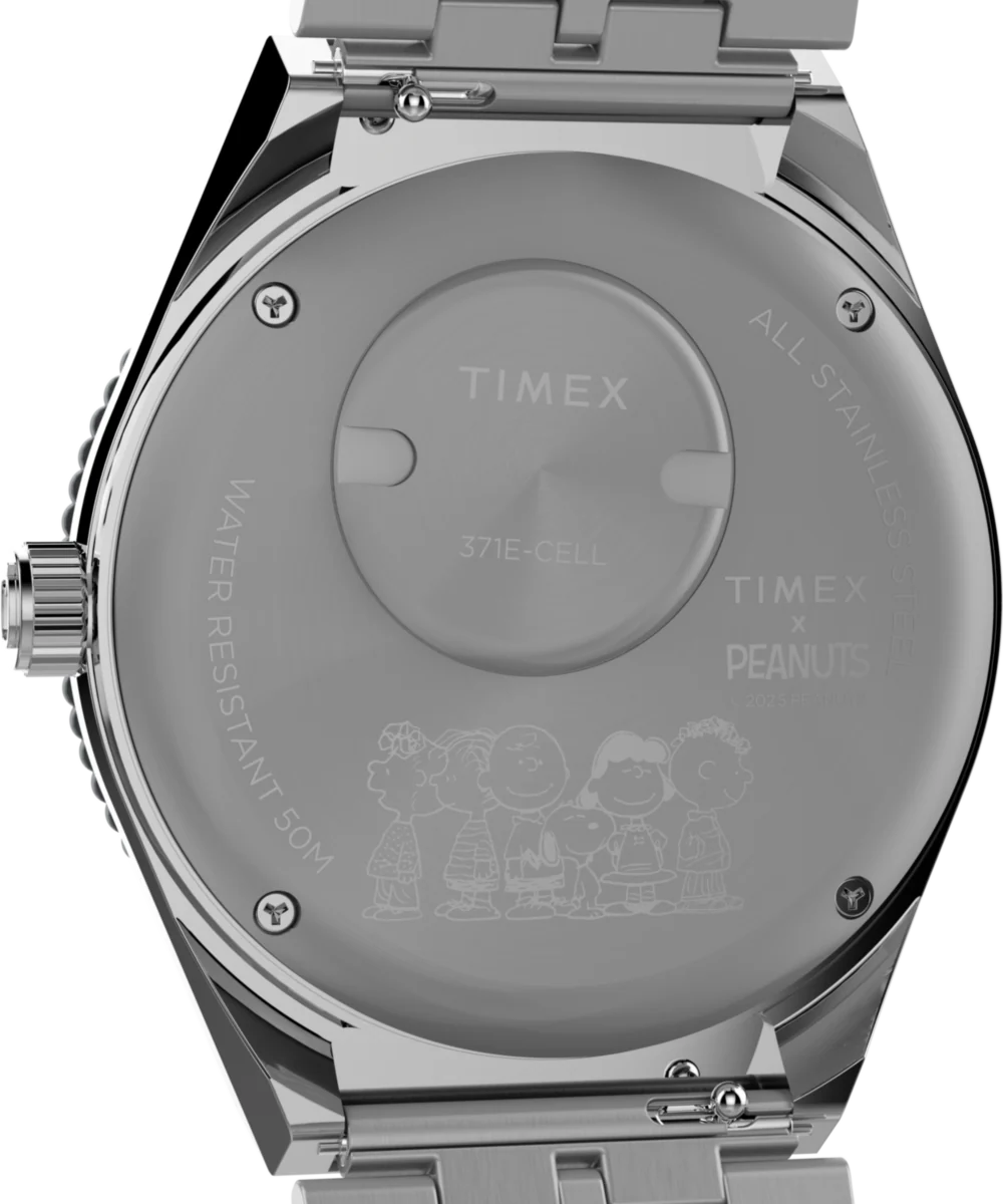 Peanuts® x Q Timex® GMT 38mm Stainless Steel Bracelet Watch - Image 5