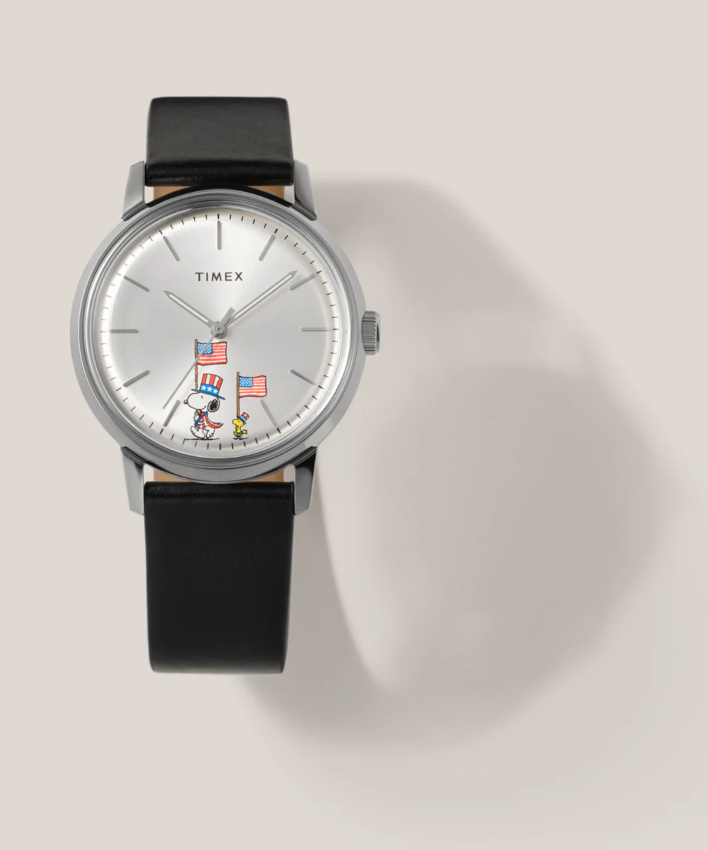 Peanuts® x Timex Marlin® Automatic Americana 40mm Leather Strap Watch - Image 7