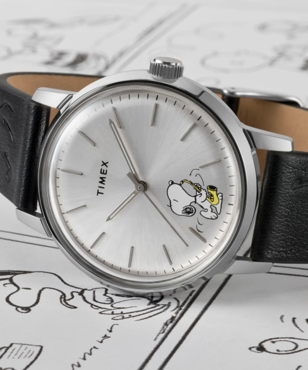 Peanuts® x Timex Marlin® Automatic Saxophonist 40mm Leather Strap Watch - Image 7