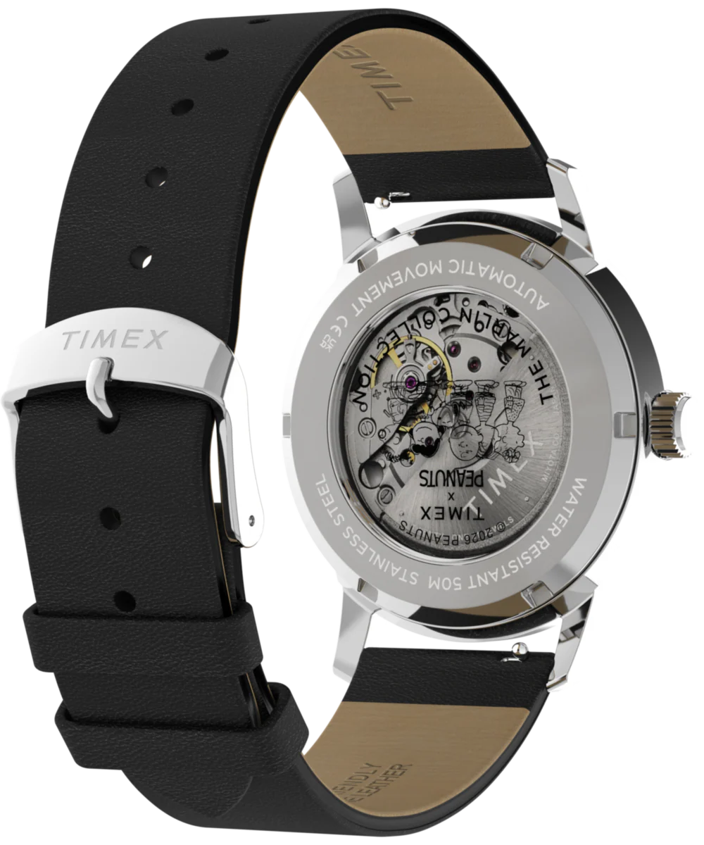 Peanuts® x Timex Marlin® Automatic Soccer 40mm Leather Strap Watch - Image 6