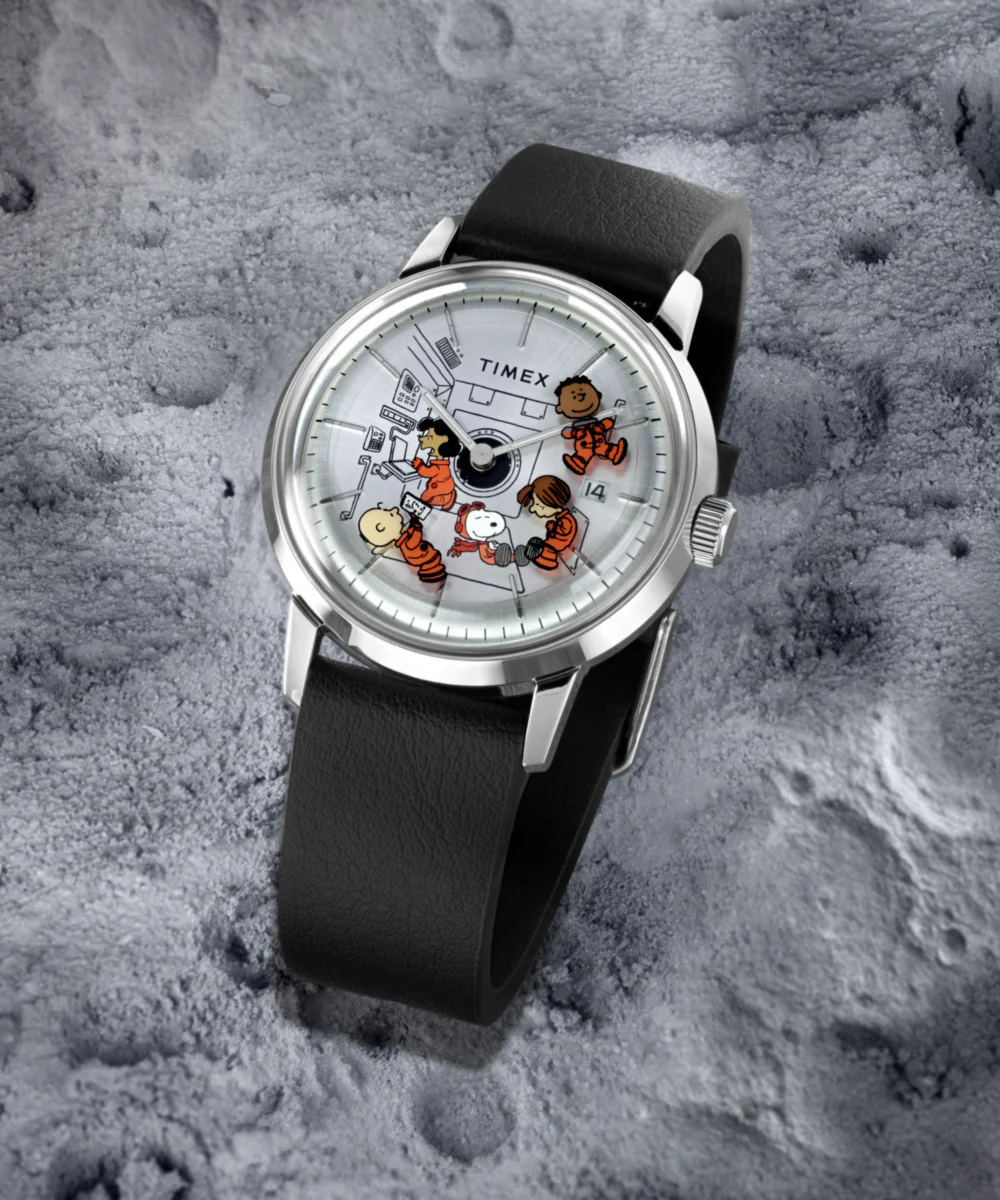 Peanuts® x Timex Marlin® Automatic Space 40mm Leather Strap Watch - Image 6