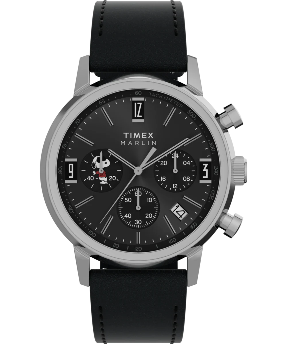 Peanuts® x Timex Marlin® Chronograph Joe Cool 40mm Leather Strap Watch