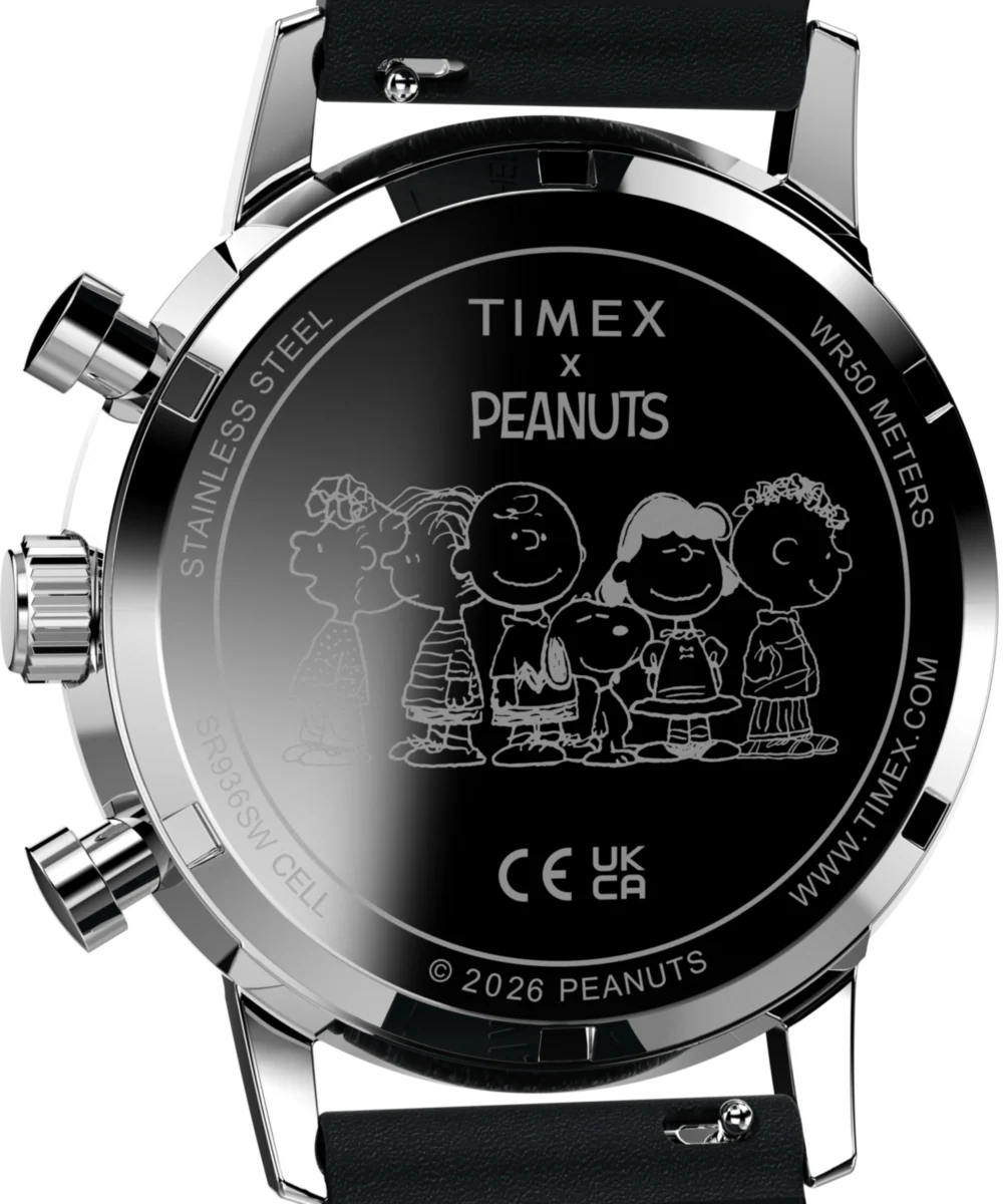 Peanuts® x Timex Marlin® Chronograph Joe Cool 40mm Leather Strap Watch - Image 5