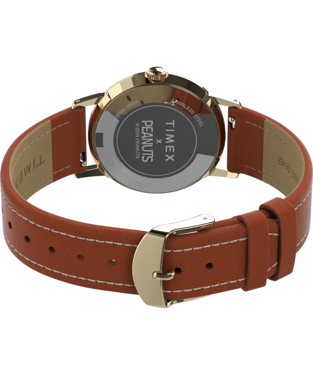 Peanuts® x Timex Marlin® Hand-Wound Snoopy Tennis 34mm Leather Strap Watch - Image 5