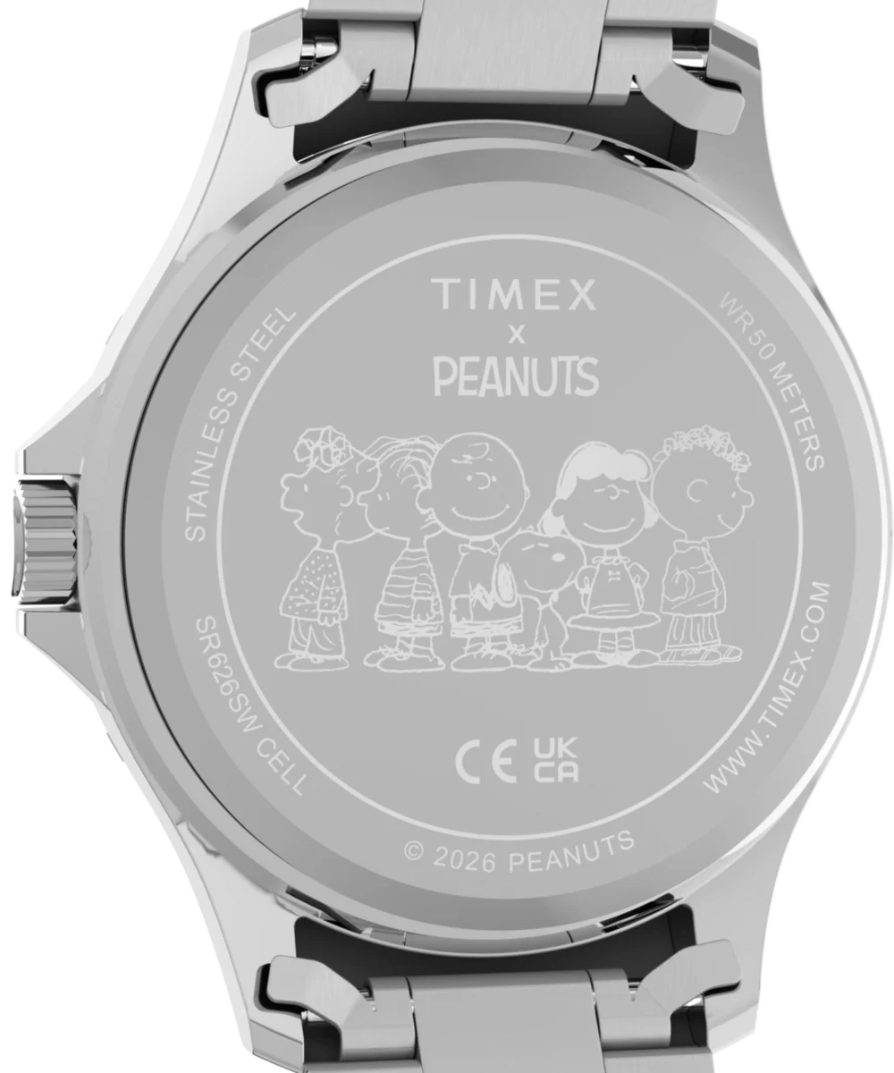 Peanuts® x Timex Navi Snoopy Soccer 41mm Stainless Steel Bracelet Watch - Image 5