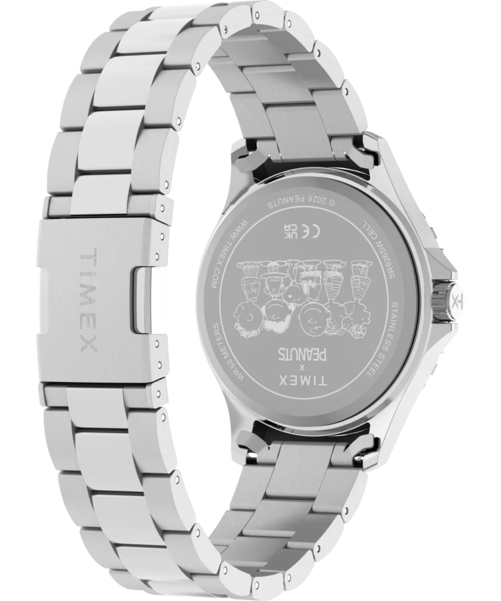 Peanuts® x Timex Navi Snoopy Soccer 41mm Stainless Steel Bracelet Watch - Image 6