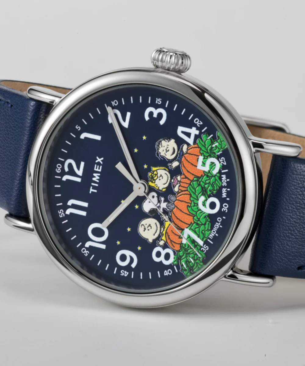 Peanuts® x Timex Standard Pumpkin Patch 40mm Leather Strap Watch - Image 6