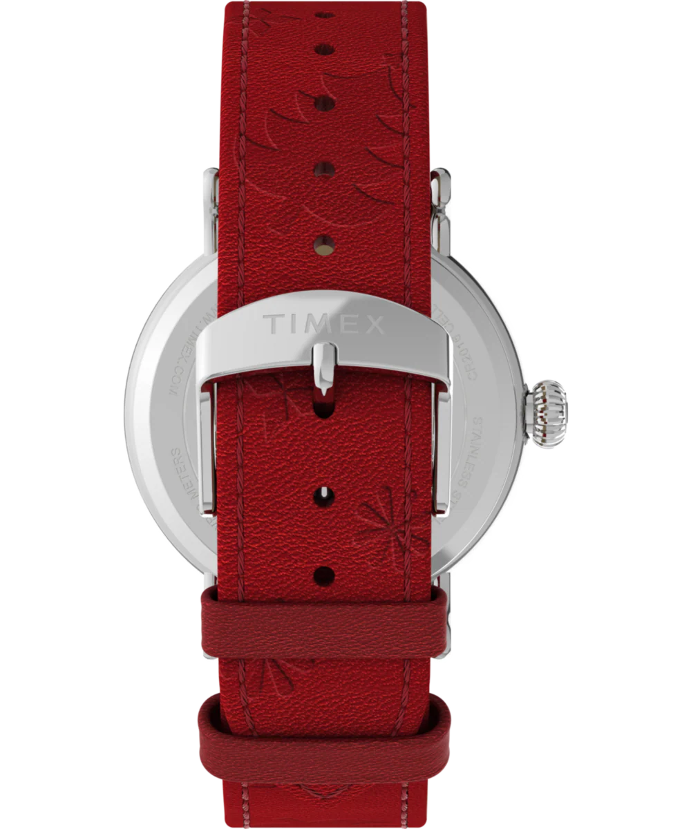 Peanuts® x Timex Standard Snoopy Santa 40mm Leather Strap Watch - Image 3